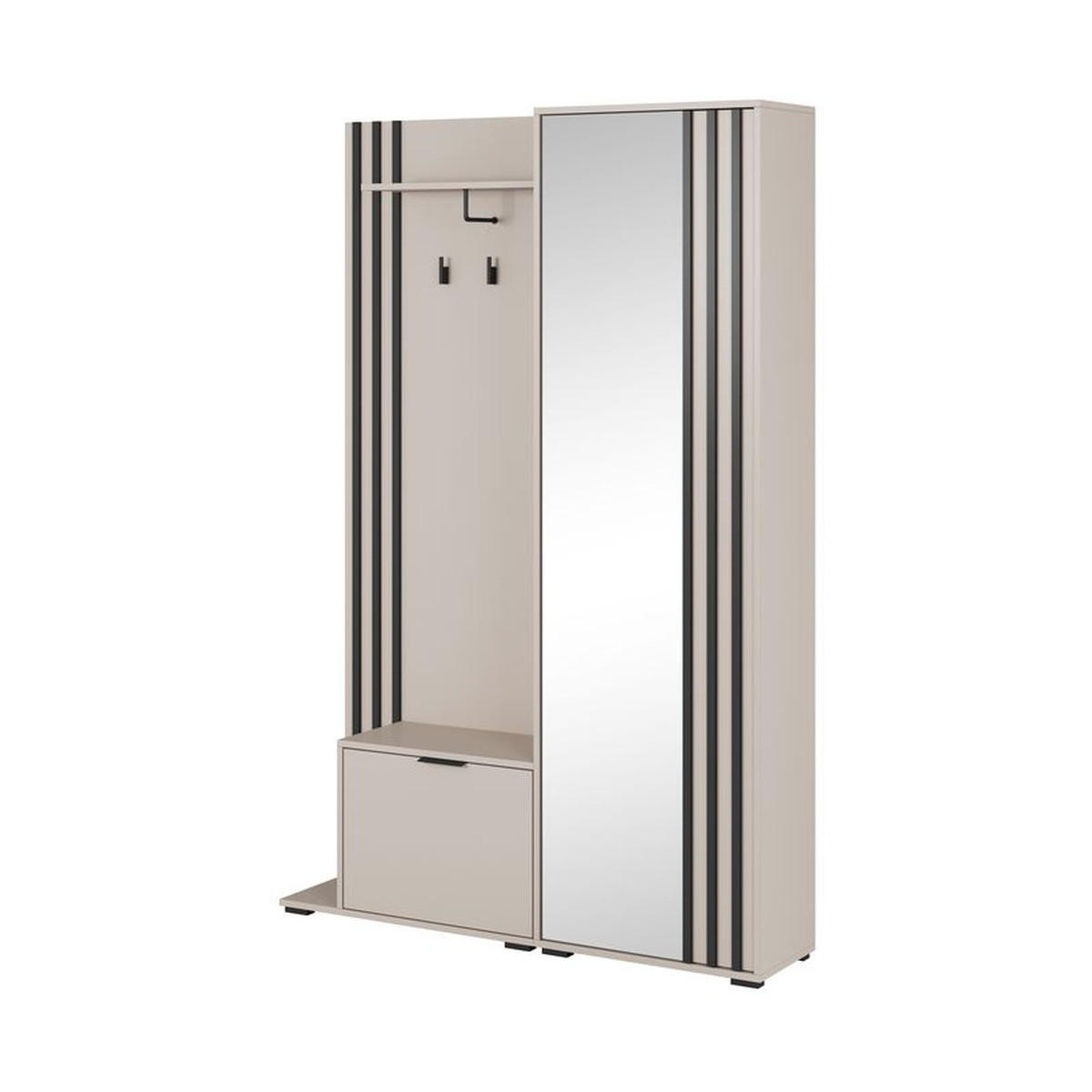 GARDEROBENPANEEL – 192 cm – Nelly – Kaschmir - Kaschmir, Holzwerkstoff (131/192/40cm) - hi-markt