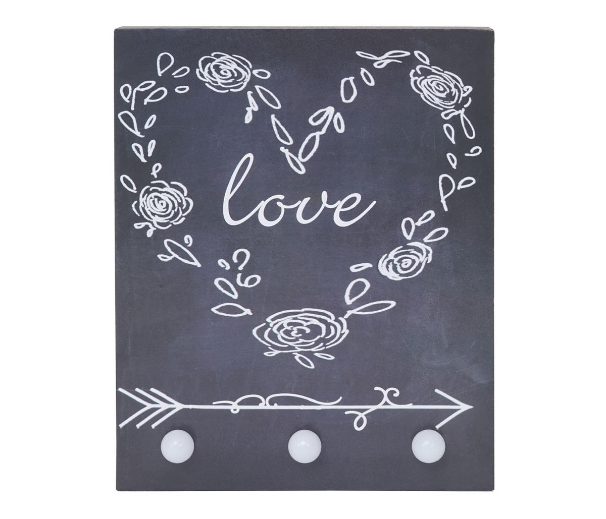 LED-BILD LEUCHTBILD LOVE Grau - Grau, Holz (20/25cm) - MCW