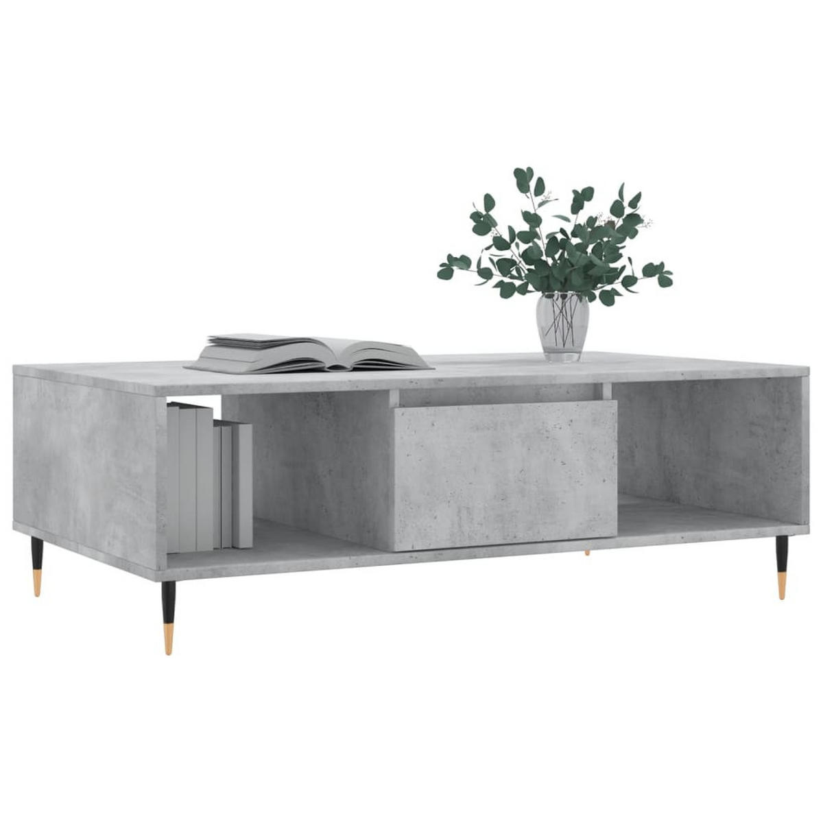 COUCHTISCH Betongrau 104x60x35 cm Holzwerkstoff - Grau, Holzwerkstoff (104/60/35cm) - furnicato