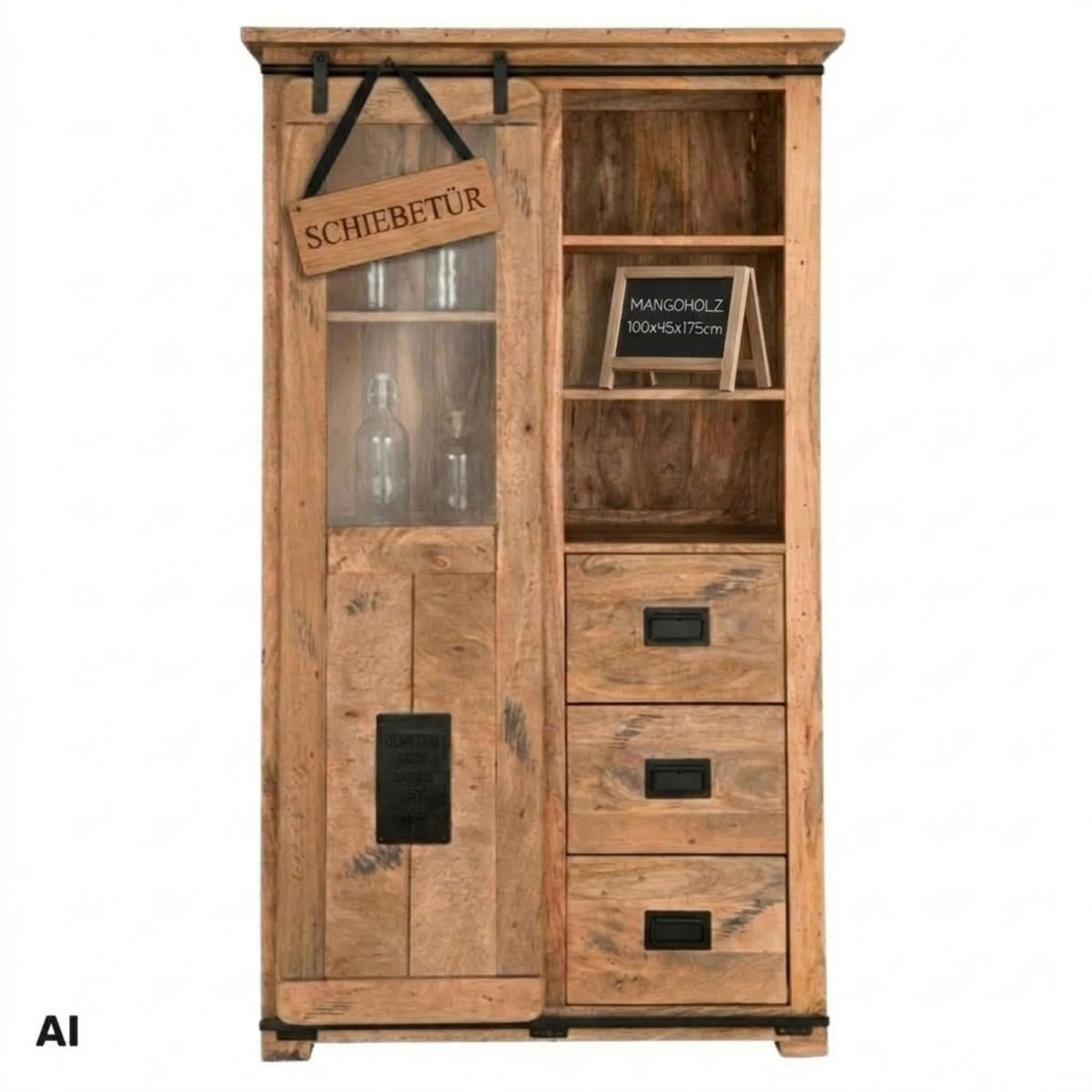Mr. Deko VITRINE Florenz 100 x 45 x175 cm jetzt nur online ➤