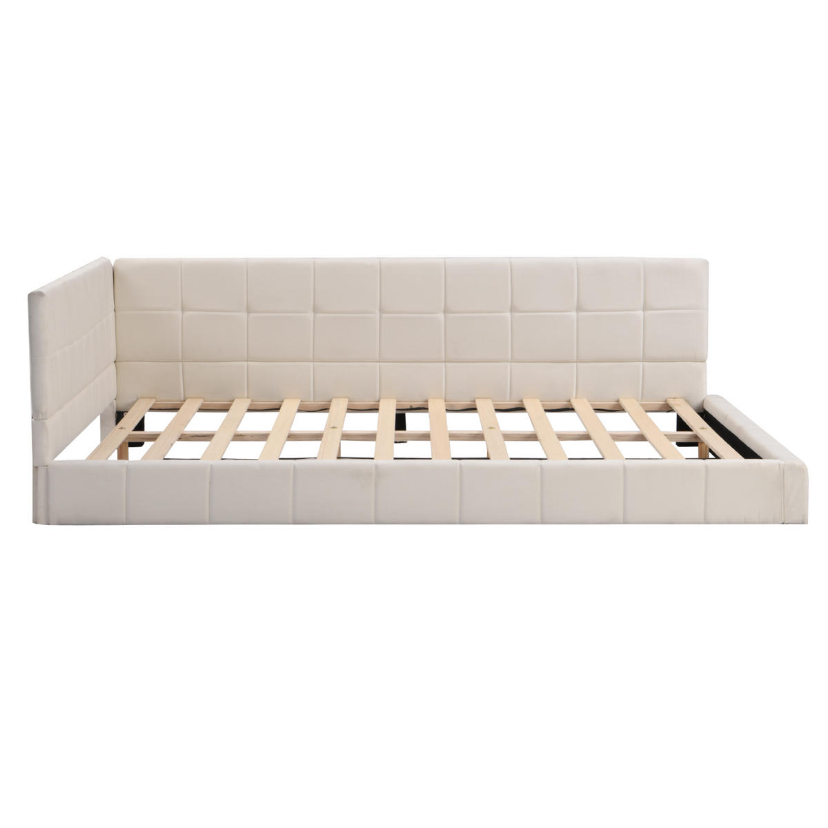 POLSTERBETT 140x200 Samt beige - Beige, Textil (140/200cm) - Fortuna Lai