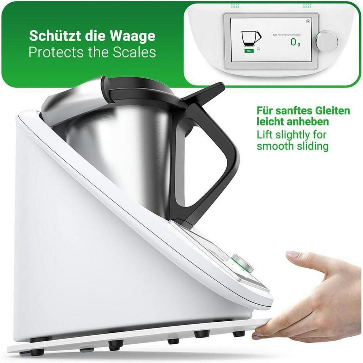 GLEITBRETT für Thermomix TM6 TM5 Weiß Hochglanz - Weiß, Kunststoff (30/2.4/35cm)