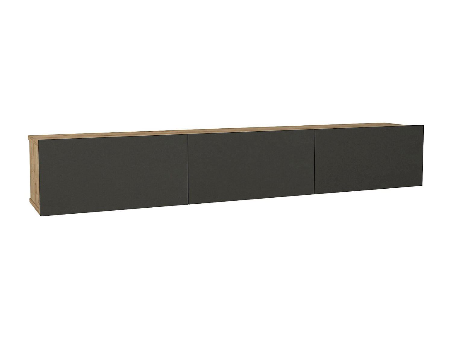 Vente-Unique Tv-Hängeschrank Anthrazit, Natur 180x29.5x29.5 cm
