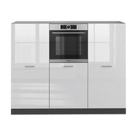KÜCHENBLOCK R-Line Weiß Hochglanz/Anthrazit 180 cm ohne AP - Weiß Hochglanz/Anthrazit, Holzwerkstoff (180/81.6/46cm) - Vicco
