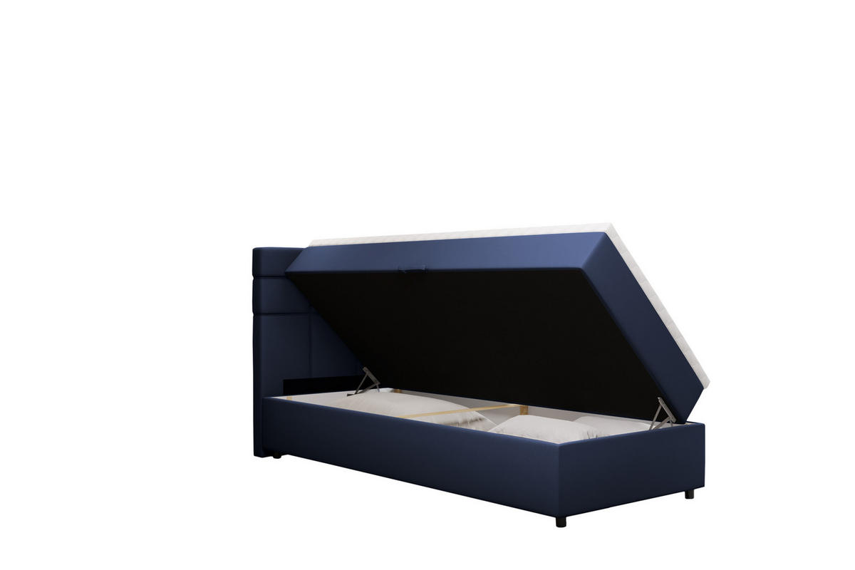 BOXBETT Reve 90 x 200 cm mit Bettkasten und Lattenrost ohne matratze - dunkelblau - Dunkelblau, Holz (90/200cm) - Panda Möbel