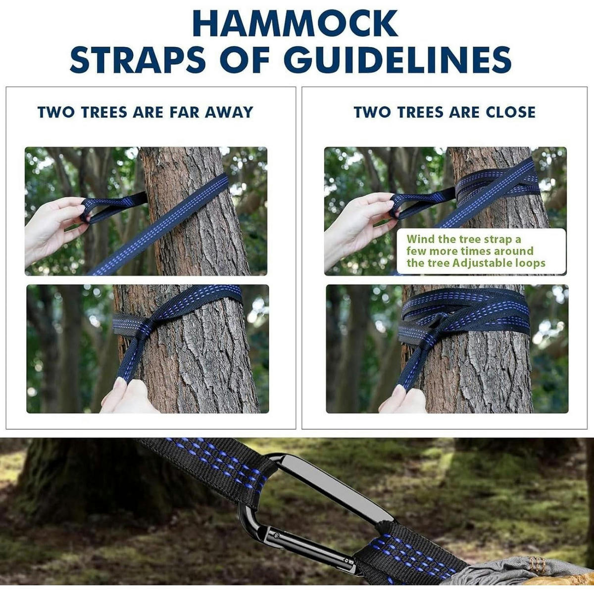 HÄNGEMATTE Outdoor Camping 2 Personen 300 x 200 cm Blau - Multicolor, Textil (200/2.5/300cm)