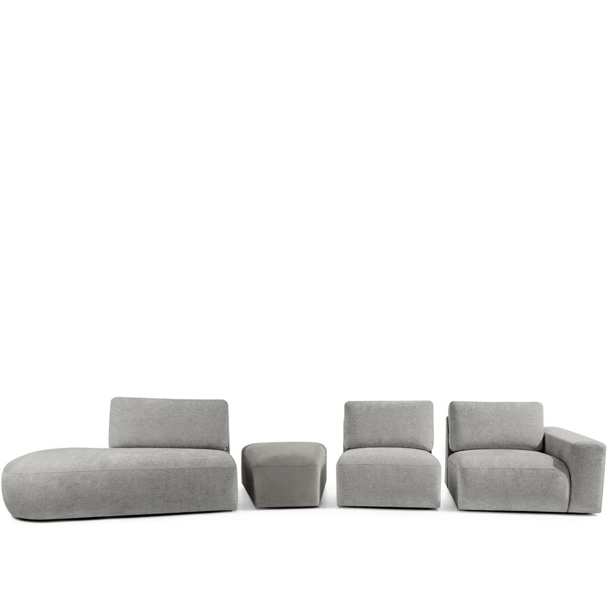 5-SITZER ECKSOFA ZUCCO Chenille links, Steingrau - Greige, Textil (430/84/105cm) - KONSIMO®