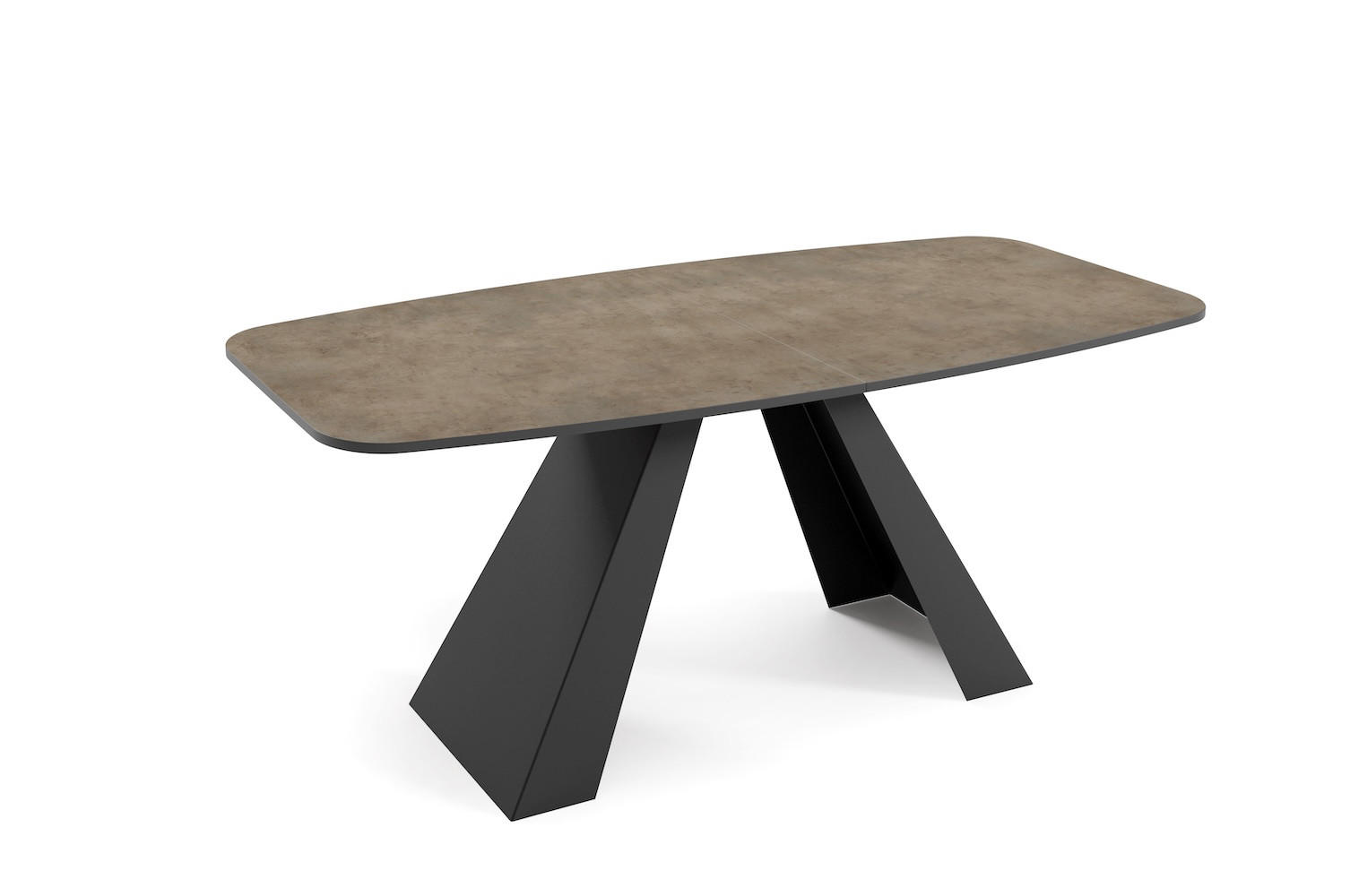 ESSTISCH Myron Chicago Concrete Dunkelgrau / Schwarz 180/220 / 90 / 76cm - Dunkelgrau/Schwarz, Holz/Holzwerkstoff (180/90/76cm) - Feldmann-Wohnen