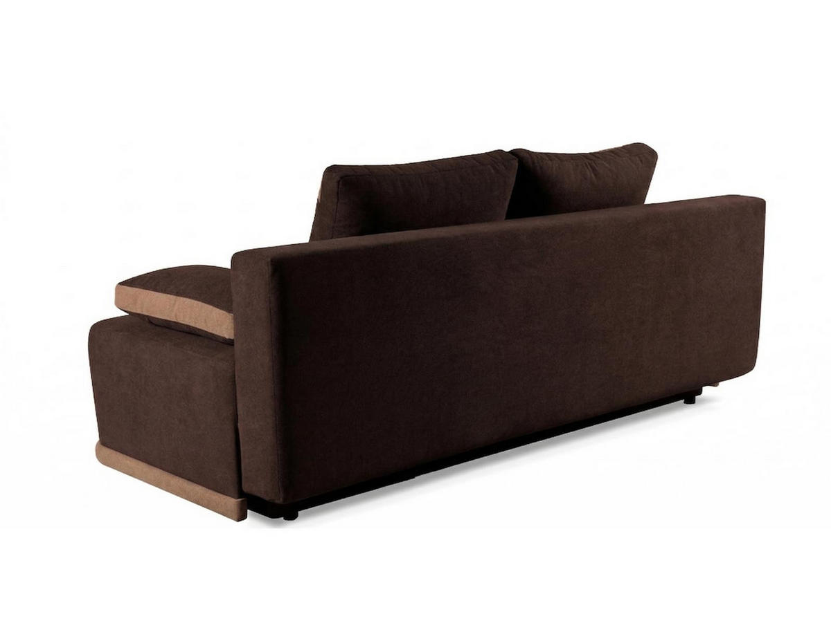 SOFA Blackers Braun, mit Schlaffunktion und Bettkasten - Braun, Holzwerkstoff (200/93/98cm)