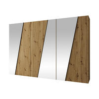 DREHTÜRENSCHRANK Zen 3L 300 cm - Schwarz/Eiche Artisan, Holzwerkstoff/Kunststoff (300/202/50cm) - MIRJAN24