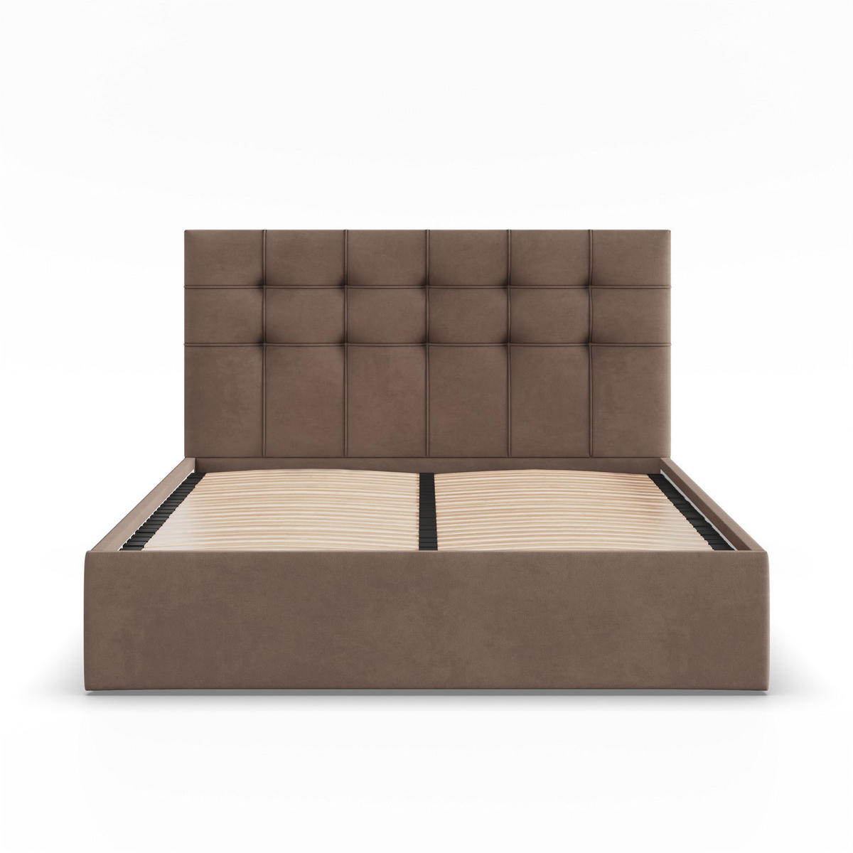 POLSTERBETT MIT KOPFTEIL 140x200 ohne Bettkasten SORIA, Braun - Braun, Textil (140/200cm) - Mebligo