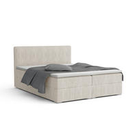 BOXBETT LON IV 140/200 in Cord Ecru H4 - Ecru, Holz/Holzwerkstoff (140/200cm) - Deine Möbel 24