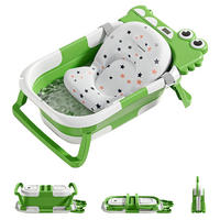 BABYBADEWANNE Faltbare mit Badekissen, Sitz & Thermometer, Grün - Grün, Kunststoff (68/41cm) - Kaket