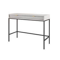 SCHMINKTISCH Nova Grau, Schwarze Beine, Konsoletisch mit Schubladen - Schwarz/Grau, Holzwerkstoff/Metall (50/104/78cm) - Bettso