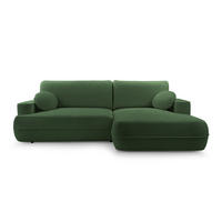ECKCOUCH L Form Peoni Grün 267/168/87 cm mit Schlaffunktion R - Schwarz/Grün, Kunststoff/Textil (267/168cm) - AX Living