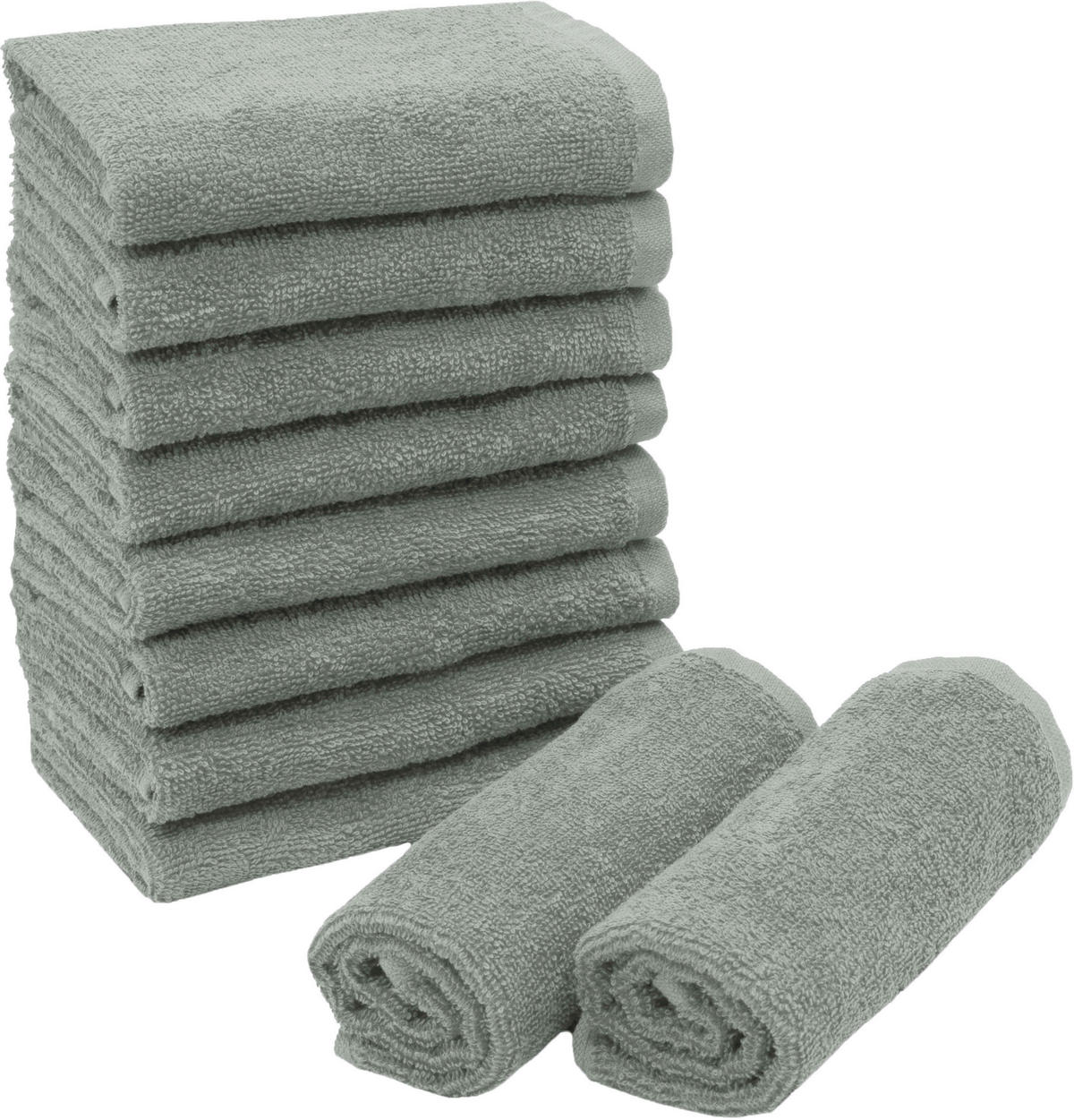 SEIFTÜCHER, 10er-Set, 30x30 cm, 100% Baumwolle, Grau - Hellgrau, Textil (30/30cm) - Zollner