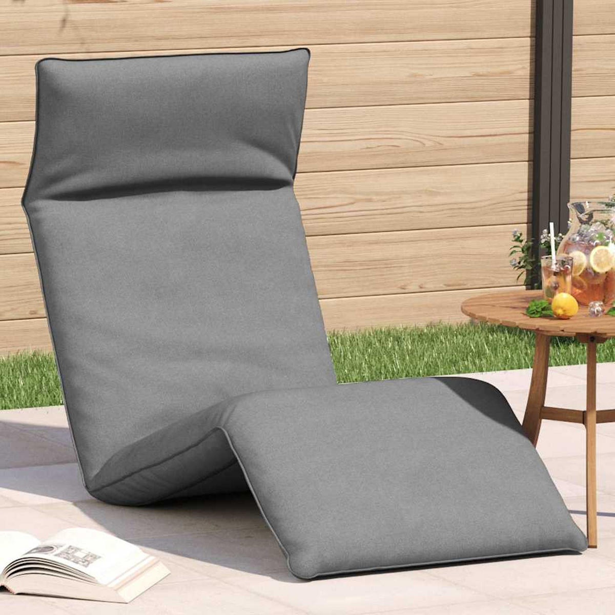 SONNENLIEGE Klappbar Grau 175/54/8.5 Cm Oxford-Gewebe - Grau, Textil (175/8.5/54cm) - vidaXL