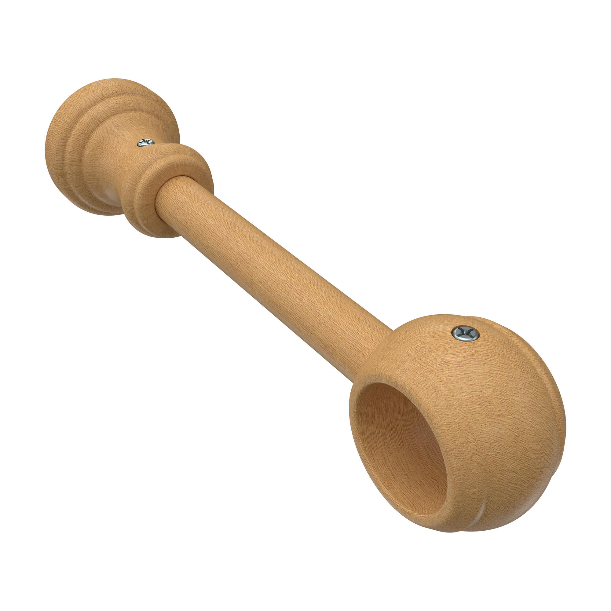 TRÄGER FÜR GARDINENSTANGEN 28 mm Ø, Classic 1-läufig, Buche - Buchefarben, Holz (19.5/5/5cm) - INTERDECO