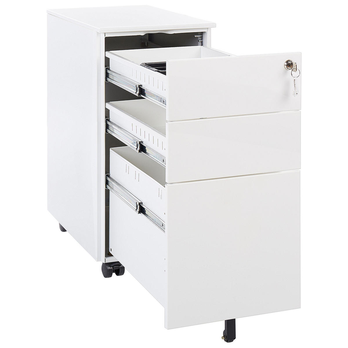 BÜROSCHRANK Metall Weiß Bolsena - Weiß, Metall (30/60/45cm) - Beliani