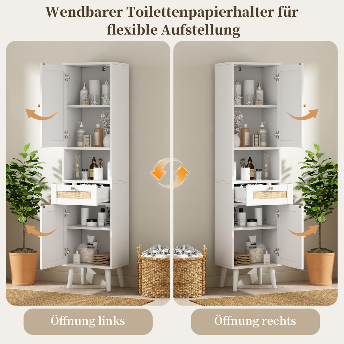 HOCHSCHRANK 40/30/166 cm Weiß mit 1 Schubladen - Weiß, Holz/Holzwerkstoff (30/166/40cm) - Oxeza
