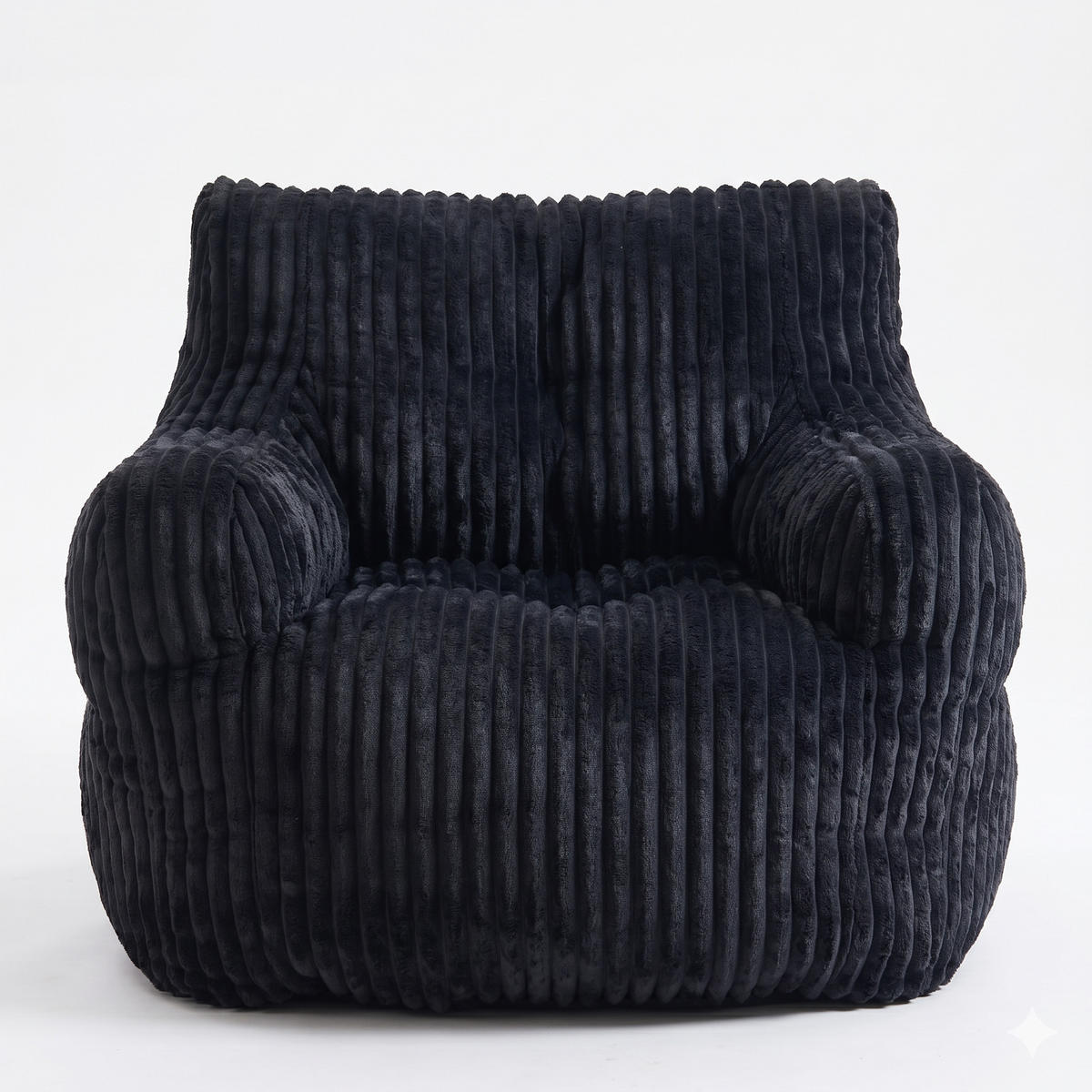 SESSEL weicher cord-stoff ergonomischer mit schaumstofffüllung - Schwarz, Textil (100/70/94cm) - Urban Meuble