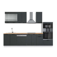 KÜCHENZEILE Fame-Line Anthrazit Landhaus/Weiß 300 cm mit Hochschrank AP Eiche - Anthrazit/Weiß, Holzwerkstoff (300/81.6/60cm) - Vicco