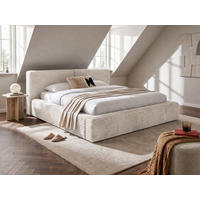POLSTERBETT Nara Cream 200/200 cm mit Bettkasten - Beige, Textil/Metall (200/200cm) - wonello