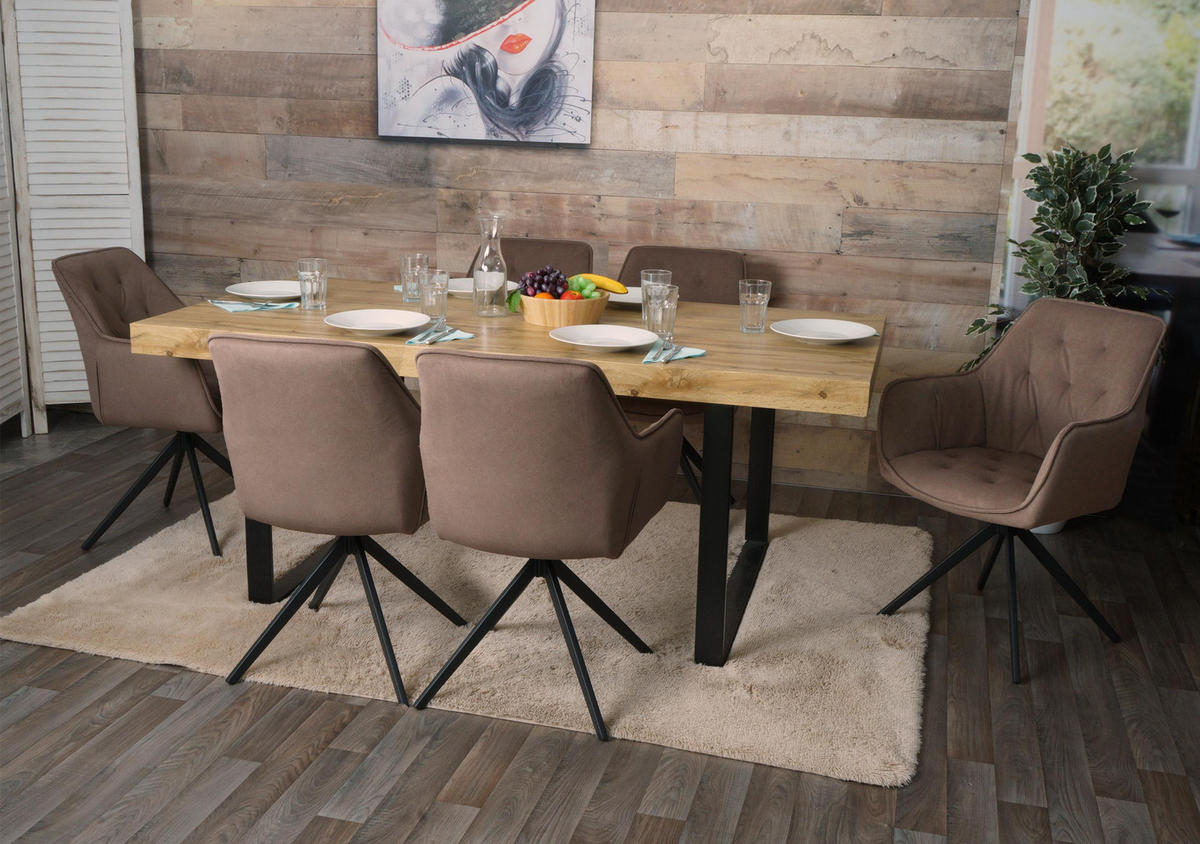 ESSZIMMERSTUHL Braun 6er-Set - Braun, Textil (55/87/60cm) - MCW