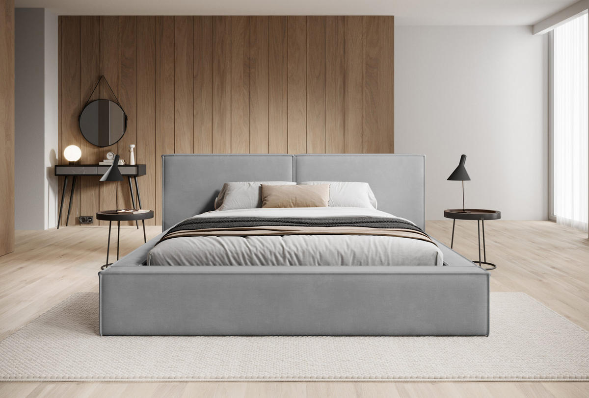 POLSTERBETT Doppelbett Lopra Betkasten 120x200 Hellgrau - Hellgrau, Holz/Textil (120/200cm) - Fedve