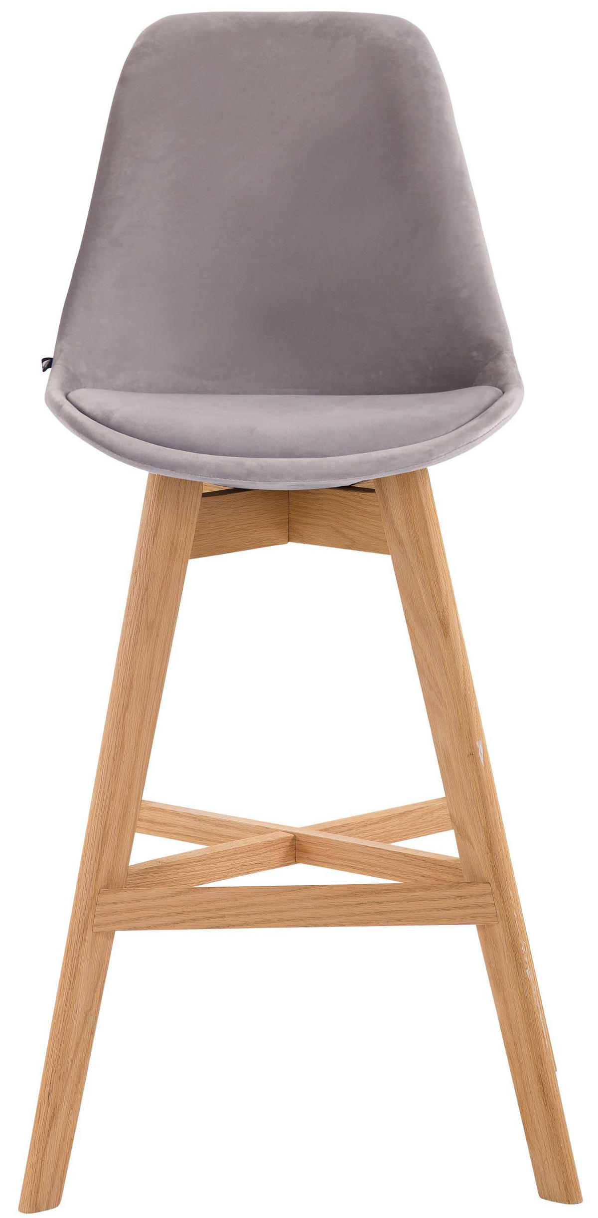 BARHOCKER Cannes Massivholz 112x48x56 cm natura grau - Grau, Textil (48/112/56cm) - furnicato
