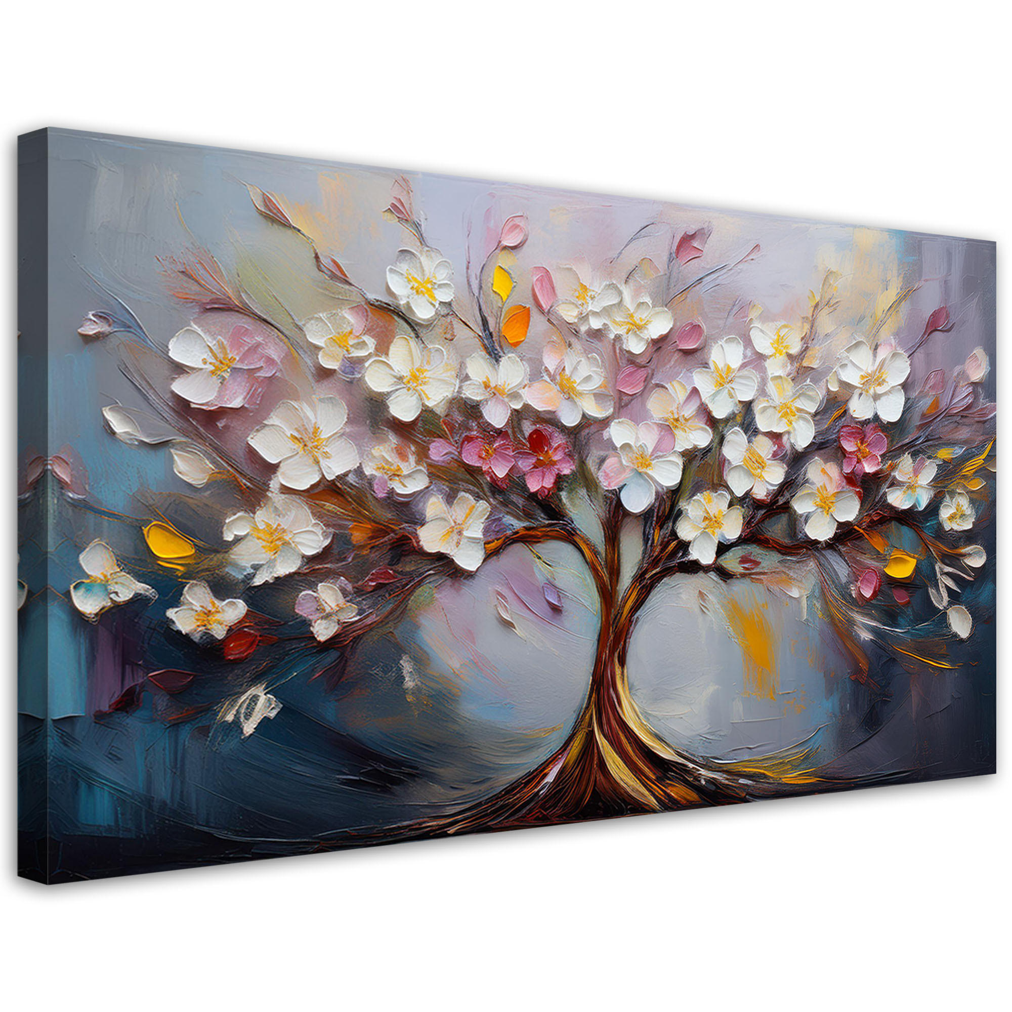 LEINWANDBILD Bunte Abstraktion eines Lebensbaums 100x50cm - Multicolor, Textil (100/50cm) - Feeby