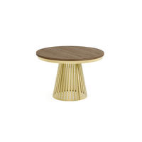 ESSTISCH Cone Bis - Alteiche/Goldfarben, Holzwerkstoff/Metall (120/120/76cm) - Meblini