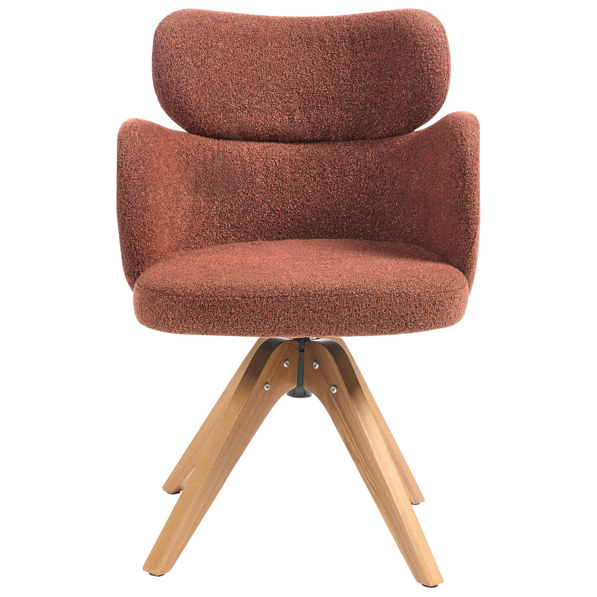 ESSZIMMERSTUHL Orange Marcy - Orange/Braun, Textil (60/85/66cm) - Beliani