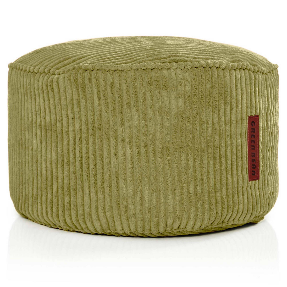 SITZSACK-HOCKER Pouf "Cord" 45x25cm - Grün, Textil (45/25/45cm) - Green Bean