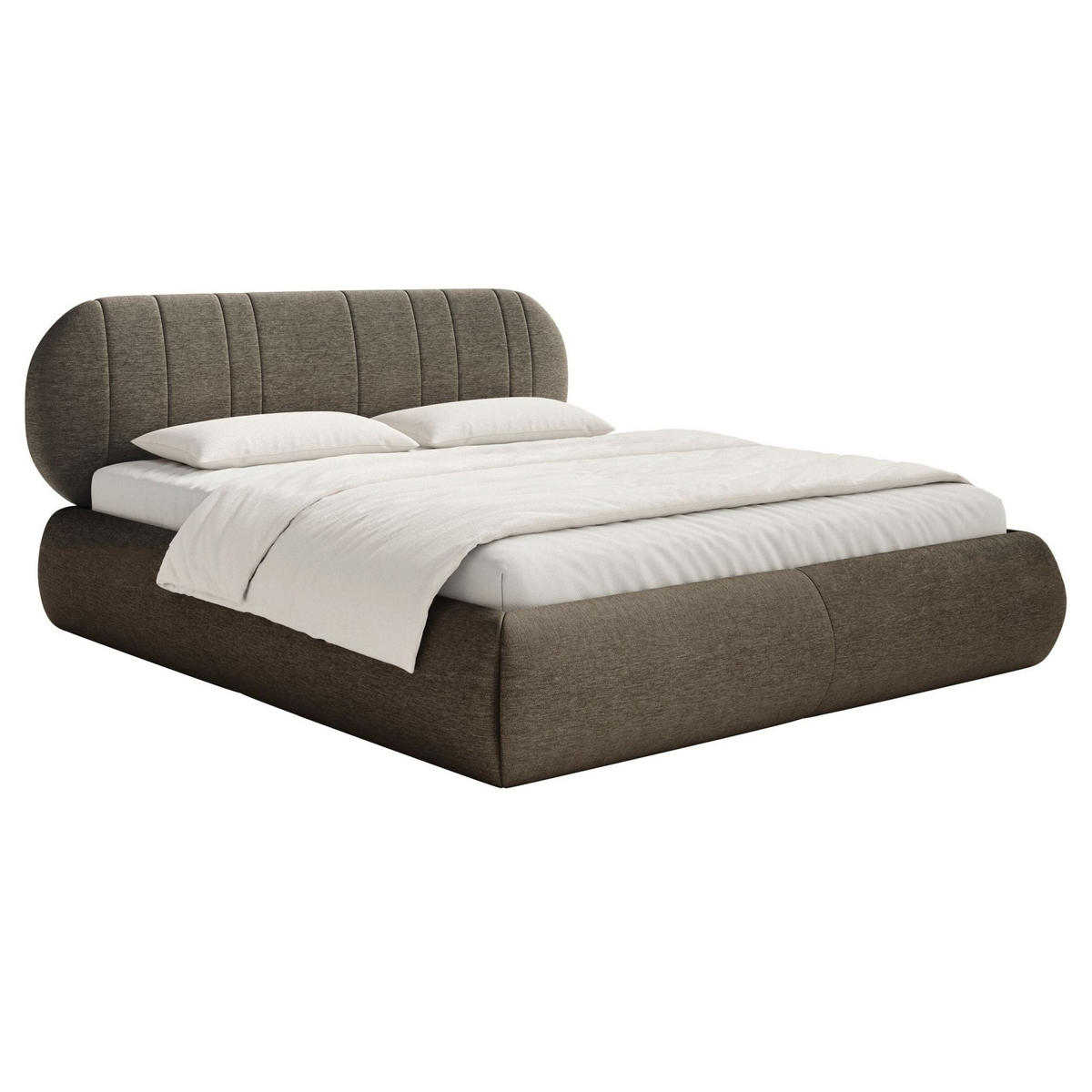 POLSTERBETT Asmelio Braun 140x200 cm - Braun, Holz/Textil (140/200cm) - Selsey