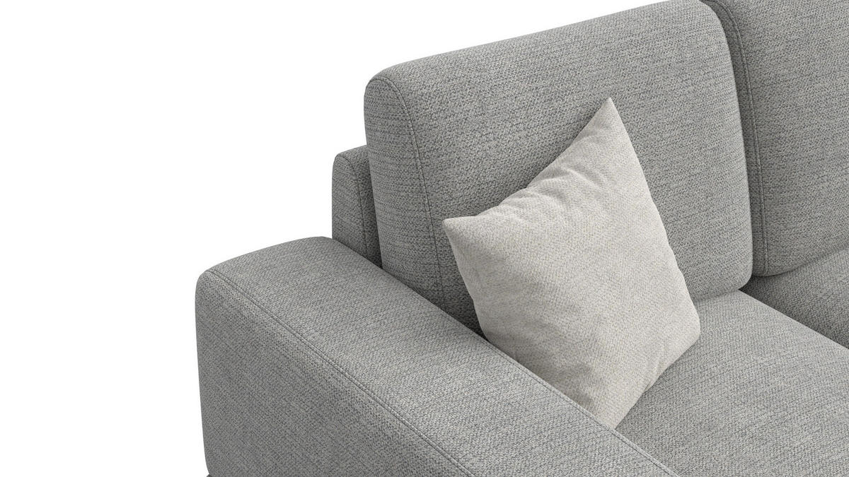 SOFA OTTO 2-Sitzer, grau - Schwarz/Grau, Holz/Textil (171/89/98cm) - Courtois Laville