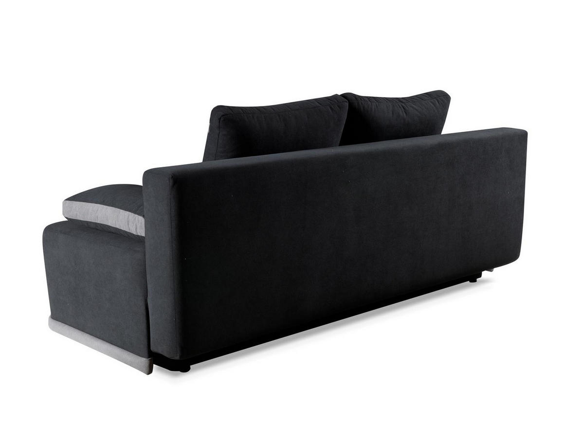 SOFA Blackers Schwarz, mit Schlaffunktion und Bettkasten - Schwarz, Holzwerkstoff (200/93/98cm)