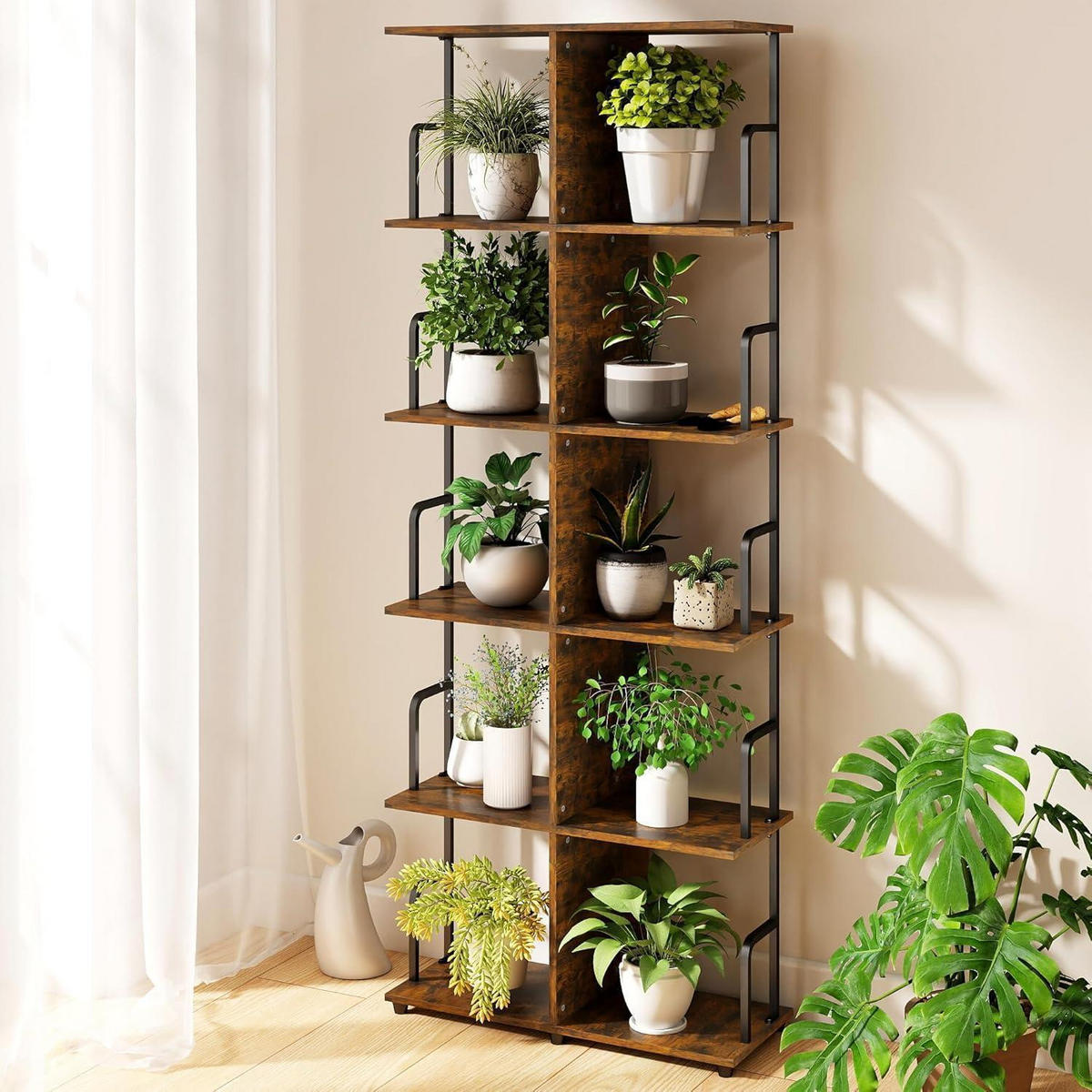 BÜCHERREGAL Industrial Style Braun/Schwarz 60 x 24 x 156.7 cm - Braun, Holzwerkstoff (60/156.7/24cm)