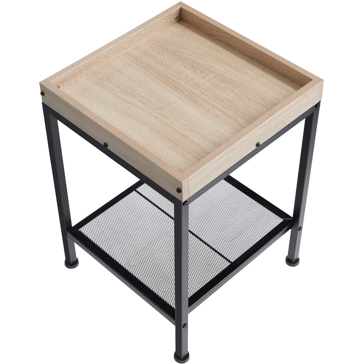 BEISTELLTISCH Rochester,41,5 x 41 x 56 cm,Industrial Holz hell, Eiche Sonoma - Naturfarben, Holz (41.5/41/56cm) - tectake