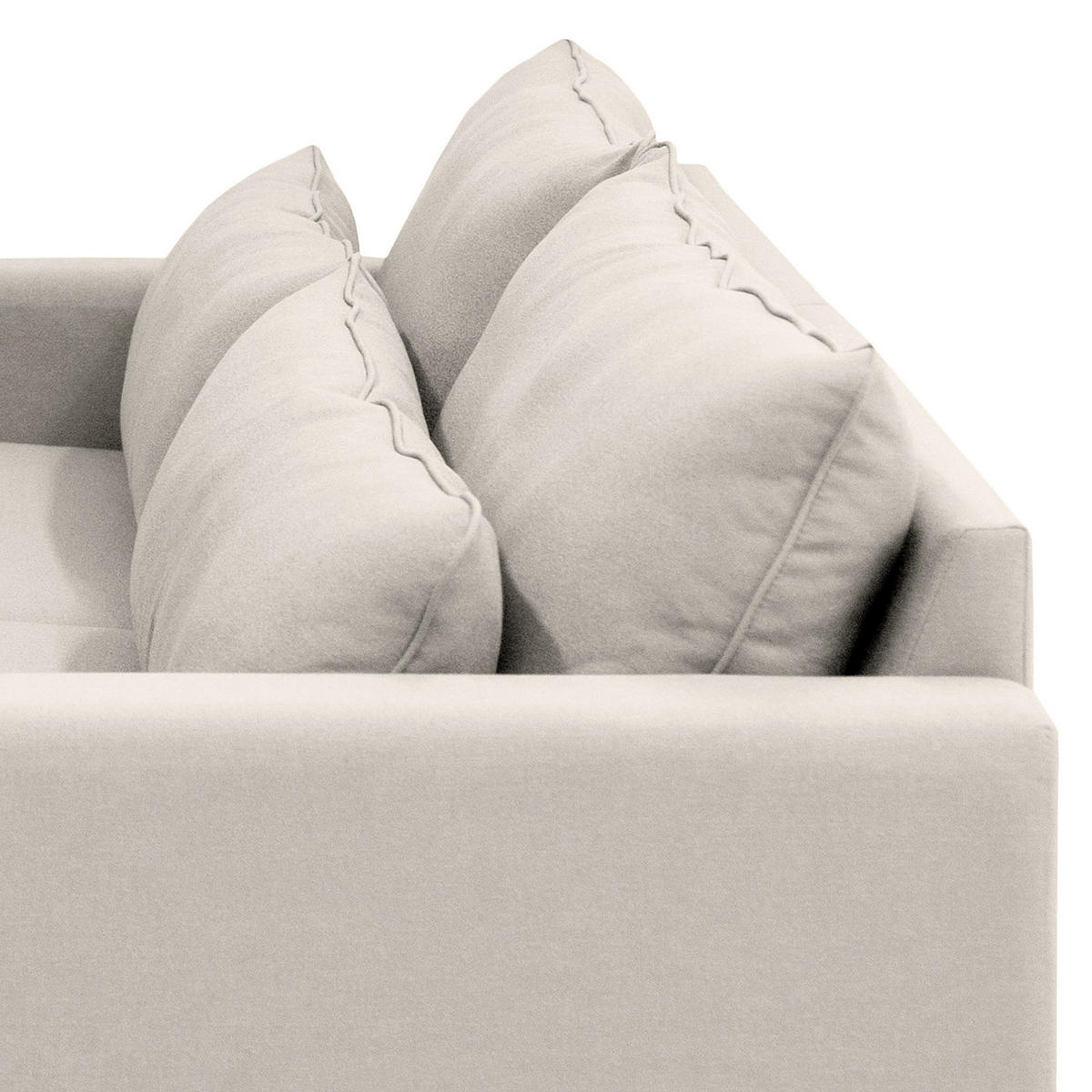 BIGSOFA mit Husse - Webstoff - Hellgrau/Schwarz, Kunststoff/Textil (240/82/104cm) - home24