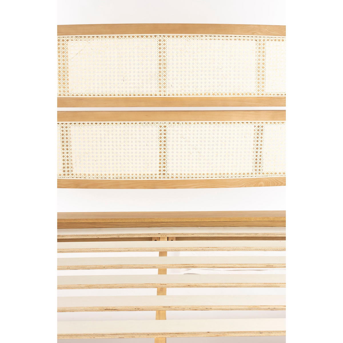 BETT Storm Naturel/Webbing 160 cm - Naturfarben, Holz (160/200cm) - Zuiver