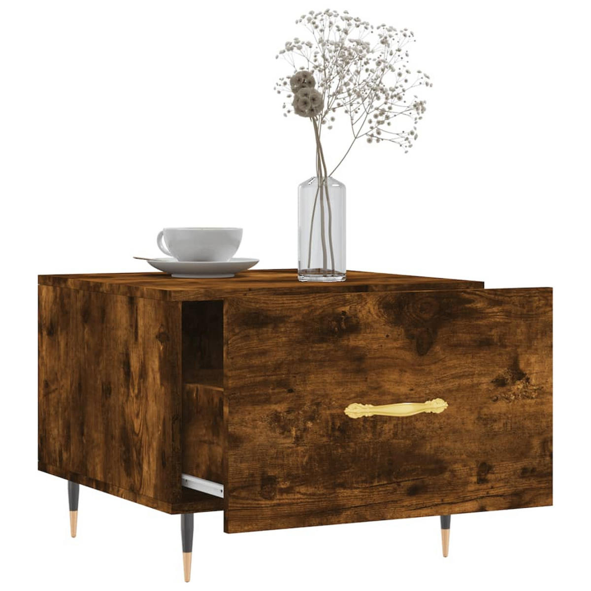 COUCHTISCHE 2 Stk. Räuchereiche 50x50x40 cm Holzwerkstoff - Braun, Holzwerkstoff (50/50/40cm) - furnicato