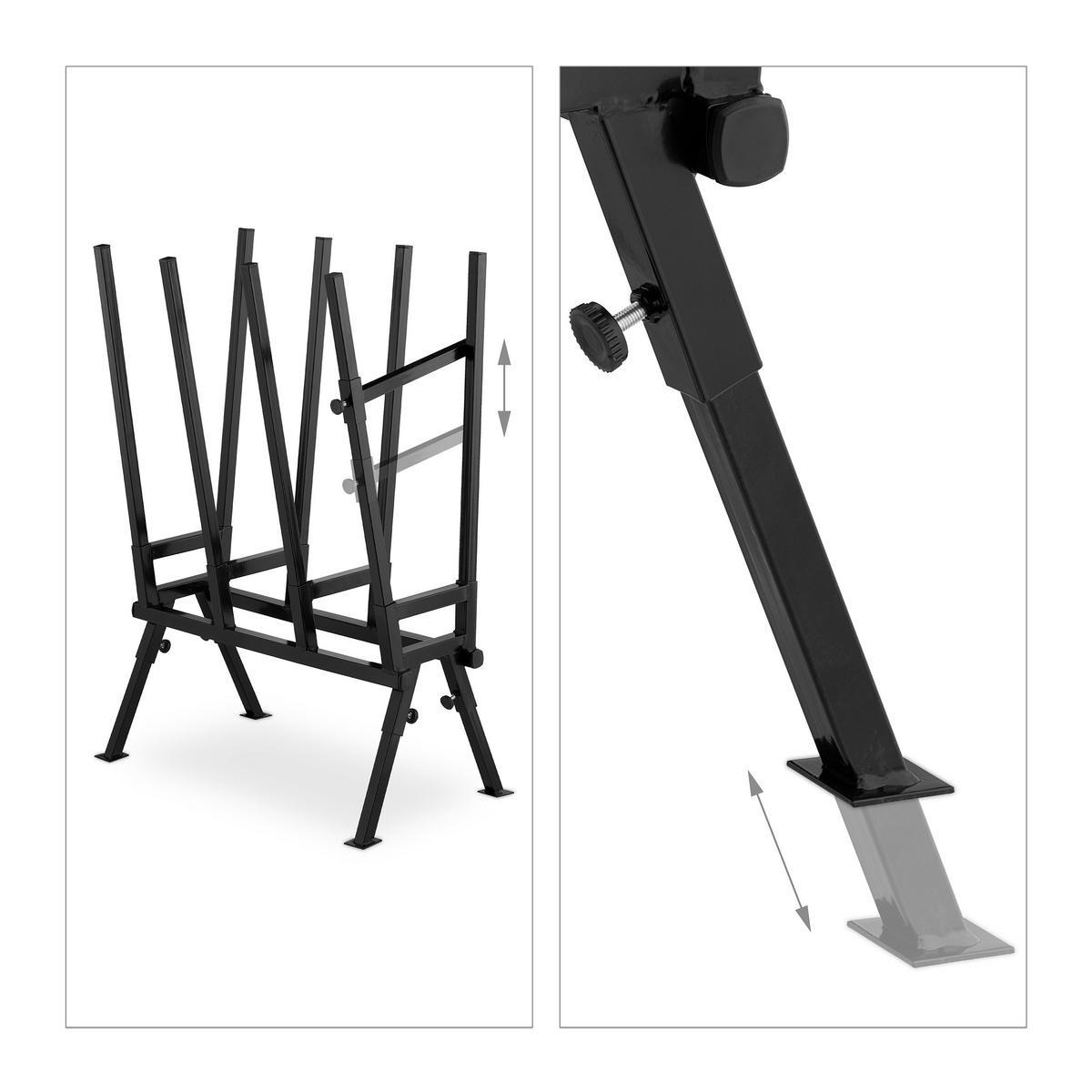 SÄGEBOCK - Schwarz, Metall (50/77.5/112cm) - Relaxdays