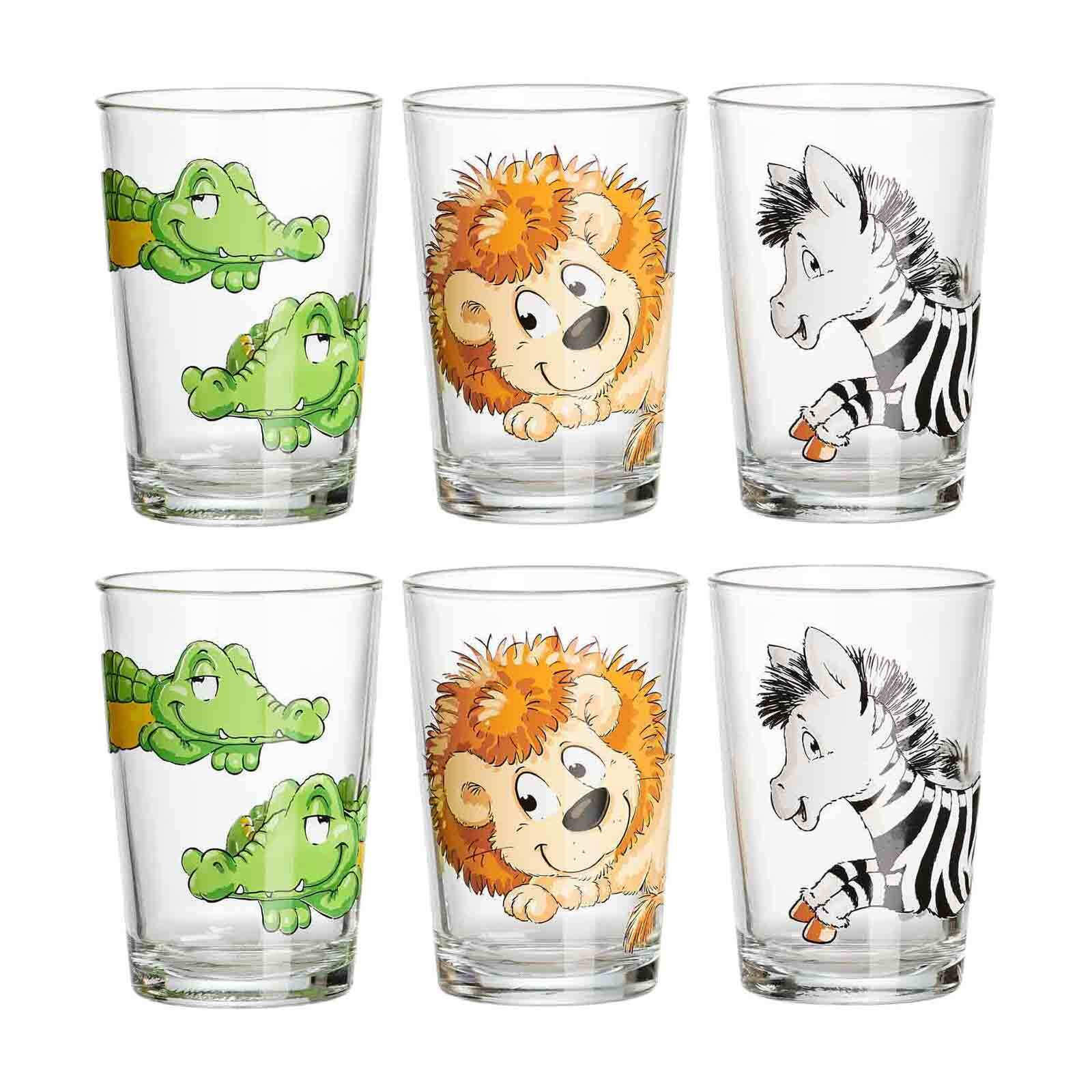 KINDERGLÄSER Dschungeltiere bunt 205 ml 6er Set - Multicolor, Glas (0.205L) - Ritzenhoff Breker