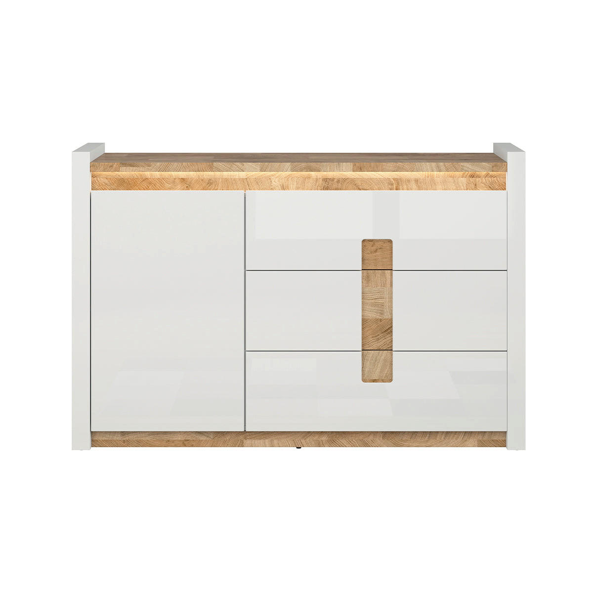KOMODA Helios Bela in les - bela, leseni material (147/96.5/41cm) - Petits-meubles