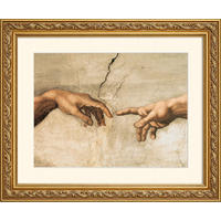 BILD gerahmt 63x53 cm Michelangelo "Hände" - Beige, Holz (63/53cm) - artissimo