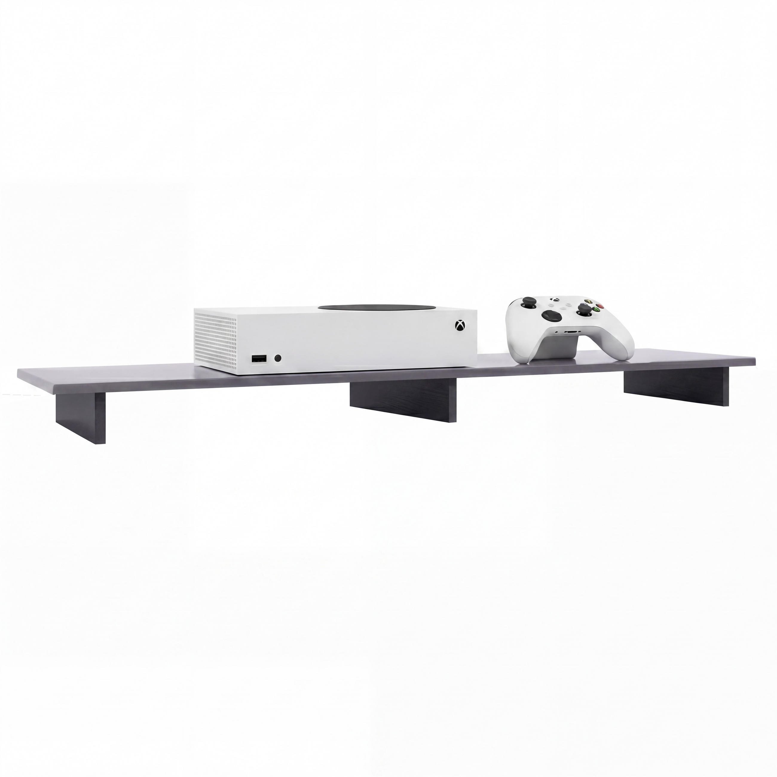TVAUFSATZ Game Schwarz matt / Grau Hochglanz - Schwarz/Grau, Holzwerkstoff (138.5/9.5/34.5cm) - Vladon
