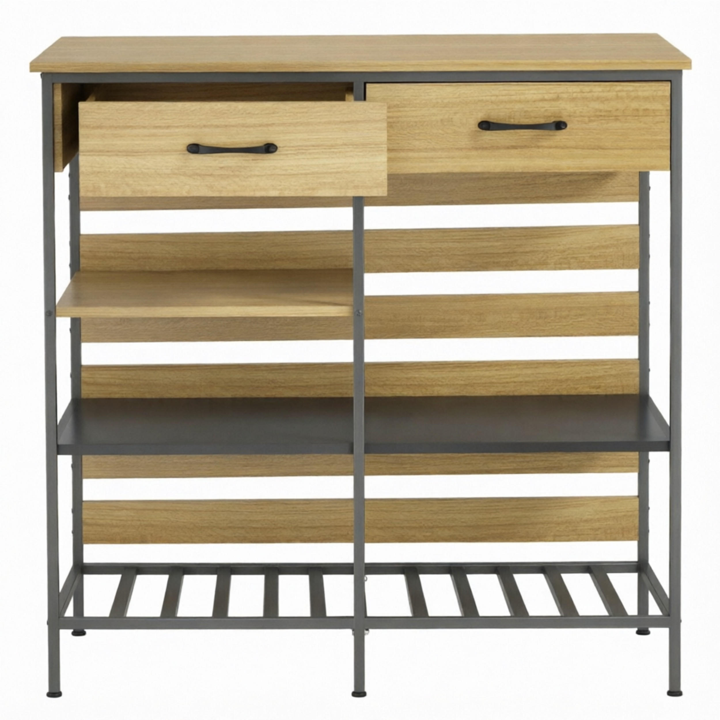 XXXLutz Küchenbuffet Schwarz, Natur 40x91x90 cm