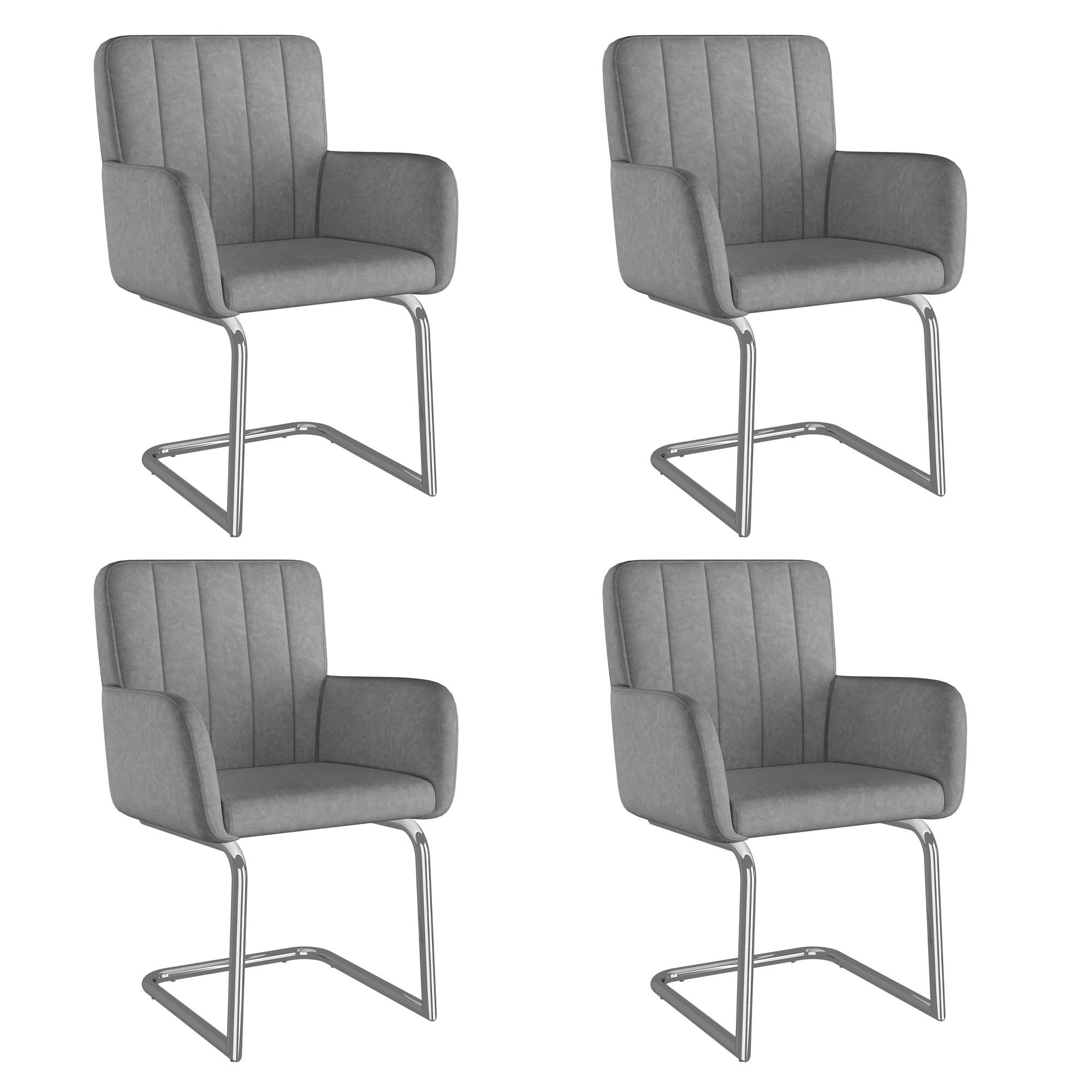 SCHWINGSTUHL DE-35882 4er-Set mit Z-förmigen Metallbeinen Grau - Grau, Metall (57/86/56cm) - ComfortXL