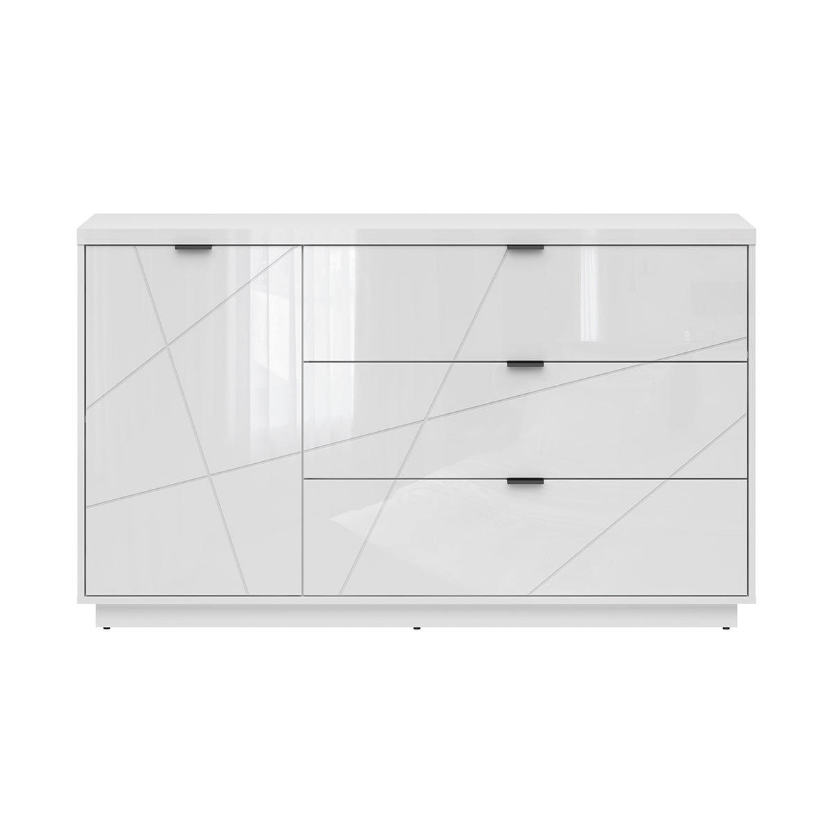 SIDEBOARD Sven Weiß - Weiß Hochglanz/Weiß, Holzwerkstoff (156/93/43cm) - Petits-meubles